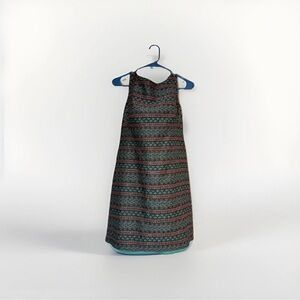 Adrianna Papell Jacquard Textured Beaded Embroidered Shift Dress Sz 10 pink